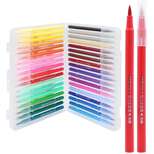 Фломастеры M&G, круглый корпус, смываемые, 36 цветов в наборе