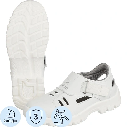 Полуботинки с перфорацией (сандалии) Luscan ПУ, МП  белые (р.47)