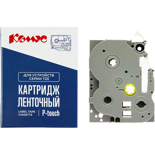 Картридж Комус TZE-425(Brother TZE-425 белый на красном ,9мм/8м)