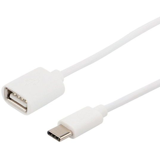 Кабель USB OTG - USB Type-C, F/M, 15см, Rexant, бел, 18-1180