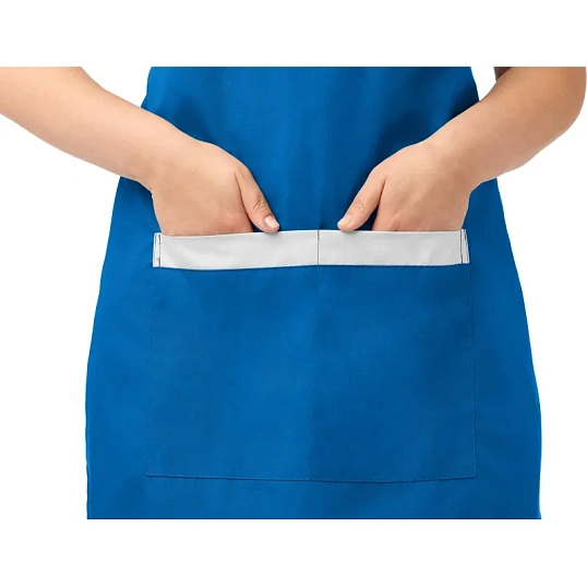 Фартук сарафан Маркет Профи с пилоткой всеразмерный цв. вас/бел