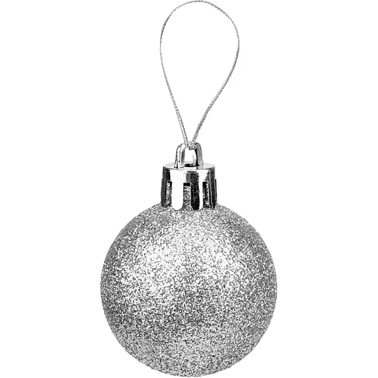 Набор шаров елочных 12 шт Чудеса, 4 см, серебряный с узором НУ-5623