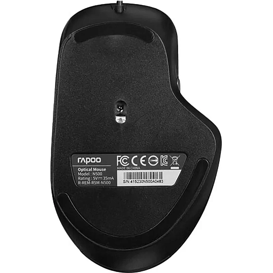 Мышь компьютерная RAPOO N500 проводная, черный