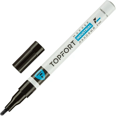 Маркер лаковый TOPFORT Industrial 2 мм черный