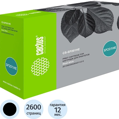 Картридж лазерный Cactus CS-SP201HE черный (2600стр.) для Ricoh SP
