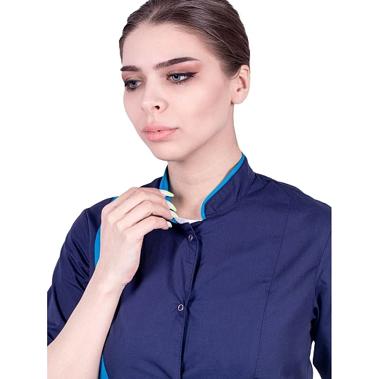 Халат ДИАНА, т/синий-голубой (Хал 818), 104-108/ 170-176