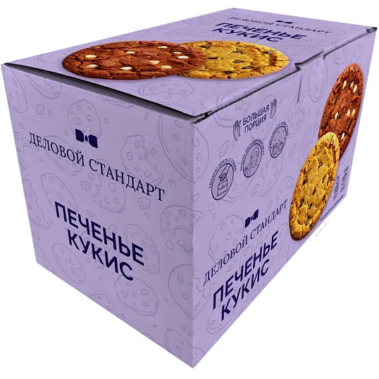 Печенье Деловой Стандарт Кукис шоколадный с белой шоколад глаз 70г 12шт/уп