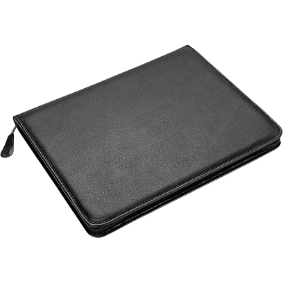 Папка деловая из кож/зам ЛИДЕР 123и  VIP-серия , на молнии, черн.,  Россия