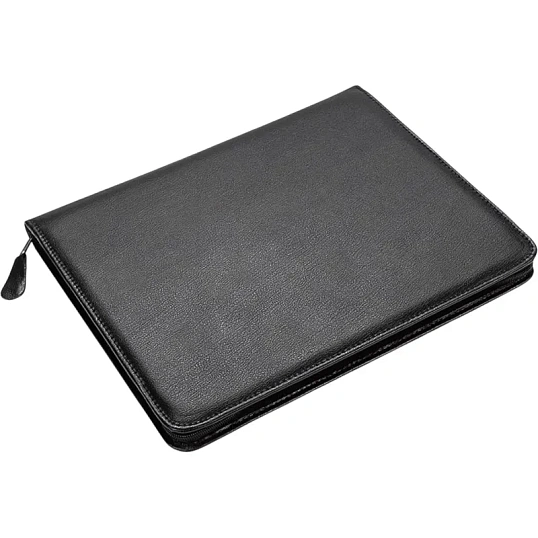 Папка деловая из кож/зам ЛИДЕР 123и  VIP-серия , на молнии, черн.,  Россия