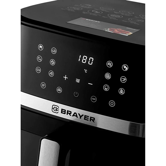 Аэрогриль BRAYER 2040BR,1800Вт,10л,t.200С,съем.реш,таймер,LCD-дисп,12прогр