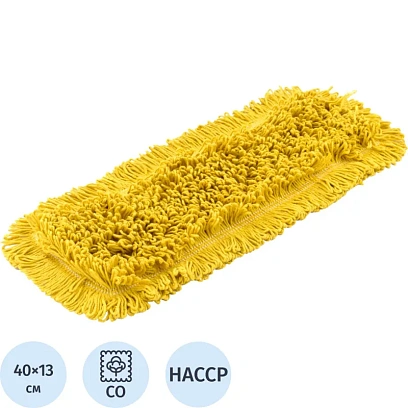 Насадка МОП плоский 40х13см ухо+карман хлопок жёлтый CN3068