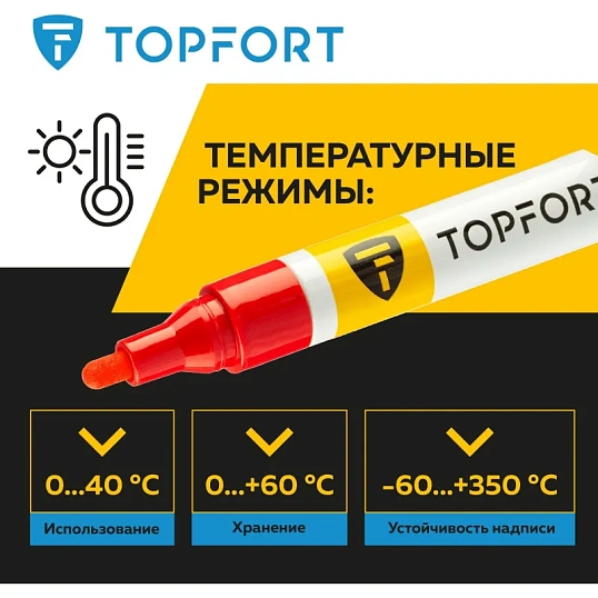 Маркер лаковый TOPFORT Paint 4 мм красный
