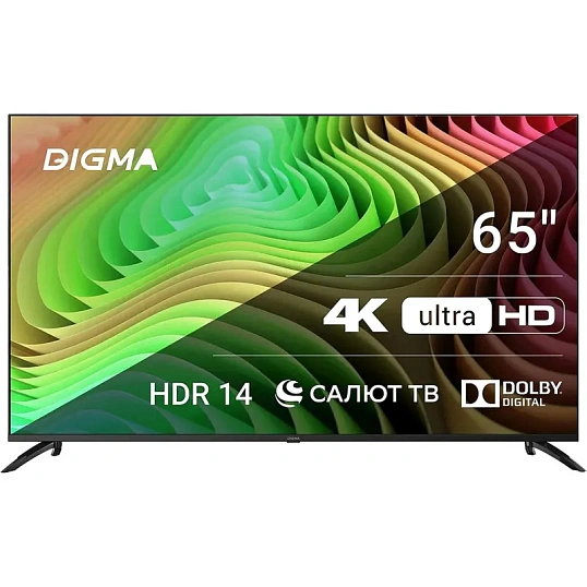 Телевизор Digma DM-LED65UBB40, UHD, смарт (Салют ТВ)