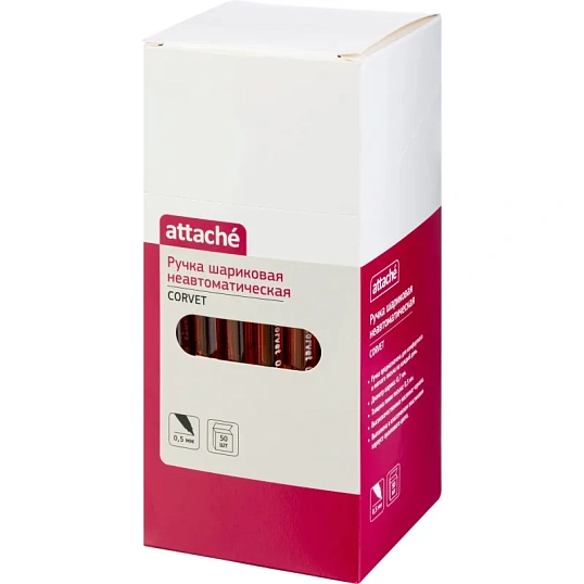 Ручка шариковая неавтомат. Attache Corvet масл,крас,0,5мм,оран,Россия