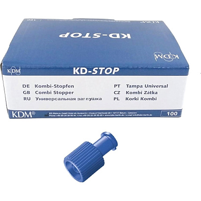 Устройство соед.-блок. для инф.-трансфуз.терапии, синий KDM, 100шт/уп