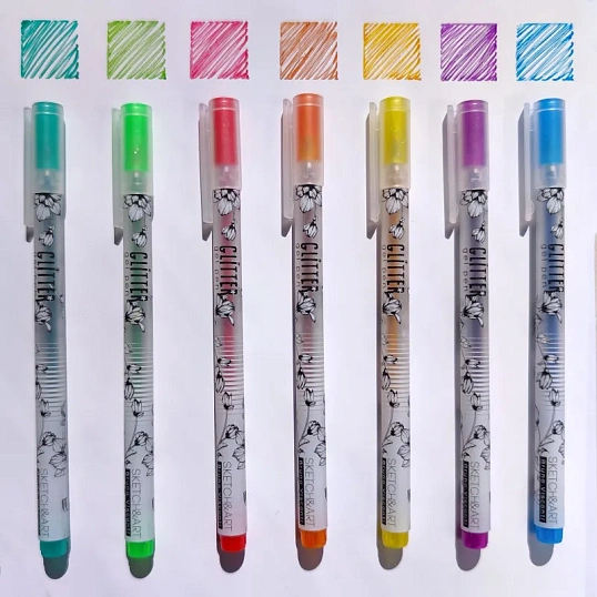Набор гелевых ручек SKETCH&ART Uni Write.GLITTER 1мм, блестки, 8цв 20-0309