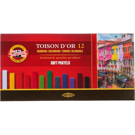 Пастель сухая худож. мягкая TOISON D`OR 8582 12цв/наб карт 8582012001KS