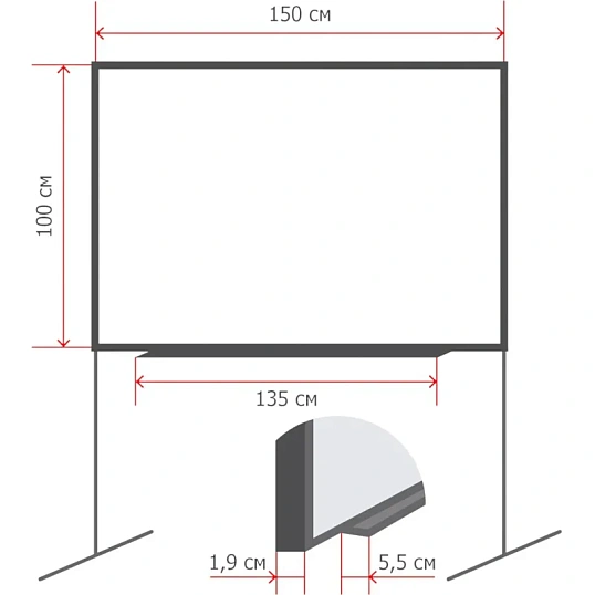 Доска магнитно-меловая Attache Loft комбин. 1-эл.поворот.100x150 черн-белый
