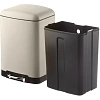 Ведро мусорное с педалью и доводчиком Luscan 12л,бежевое,прямоуг,металл