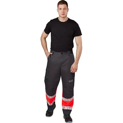 Брюки летние мужские Равелин красн./графит (р.52-54) 170-176