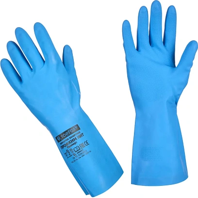 Перчатки КЩС нитриловые TOPFORT Профхим Нит К80 Щ50 цв.синий разм 10