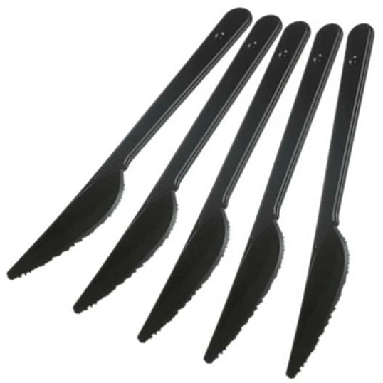 Нож одноразовый столовый ПП 1/1 Черный в инд. упак. 500 шт/уп