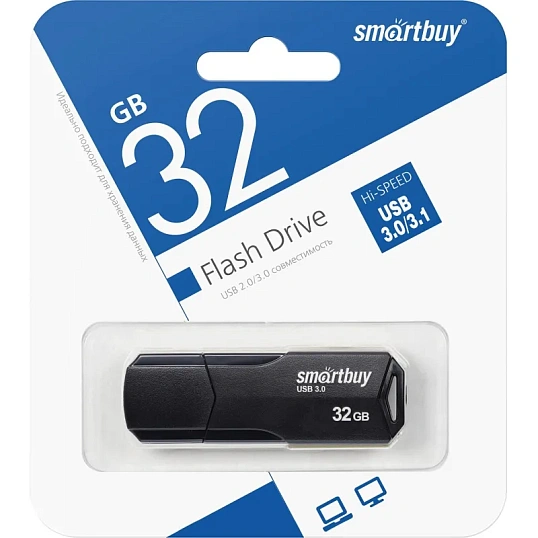 Флеш-память Smartbuy UFD 3.0/3.1 32GB CLUE Black (SB32GBCLU-K3)