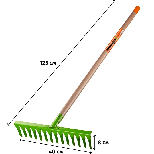 Грабли клепаные 14-ти зубые сталь дерев/черен Amigo Grande_77715