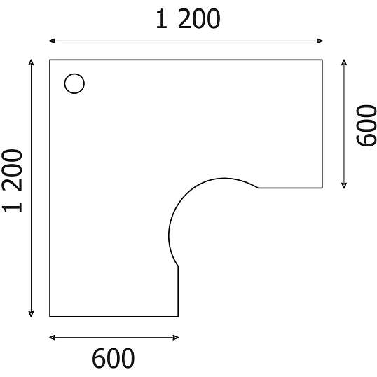 Стол угловой PT Арго левый А-203.60 орех гварнери