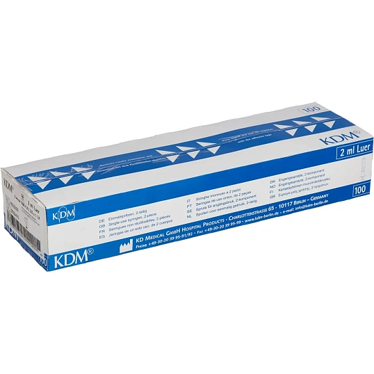 Шприц 2-комп. однораз. 2мл LS 23G(0,6x30) прил. 100шт/уп KD-Ject