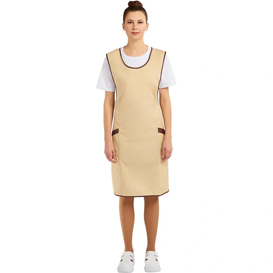 Фартук сарафан Маркет Мастер  цвет бежевый/шоколадный