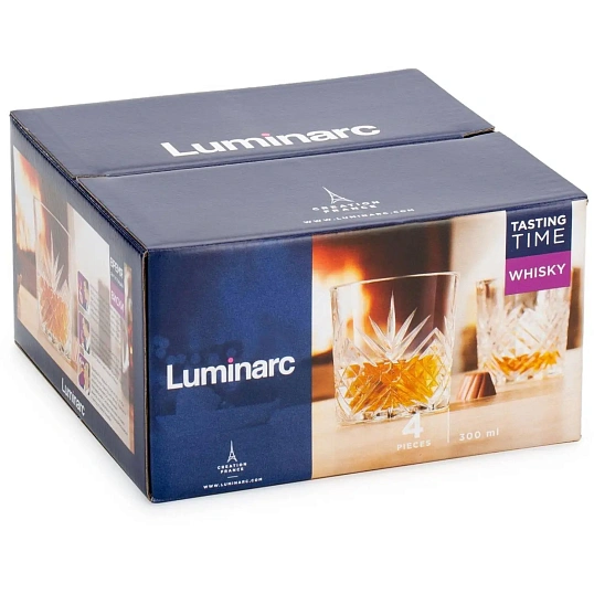 Стакан низких для виски ВРЕМЯ ДЕГУСТАЦИЙ 4шт 300мл (P9244)