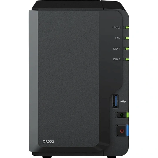 Сетевое хранилище Synology DS223 2x2.5/3.5 SATA/Realtek RTD1619B/2GB DDR4