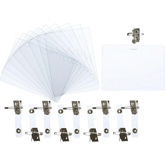 Бейдж Attache 120х87мм металл зажим/булавка (10шт.) 1065БГК