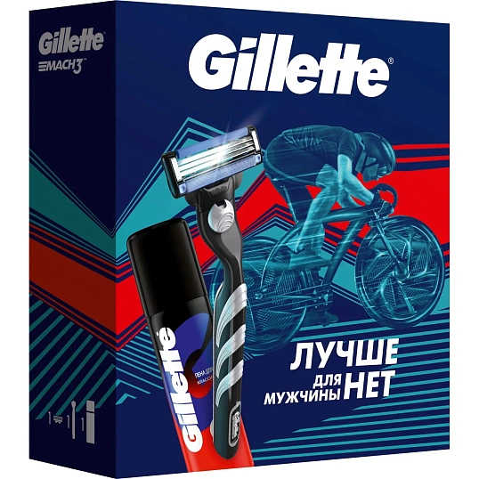 Подарочный набор GILLETTE MACH3 бритва 1смен кас+Пена д/бритья классич 50мл