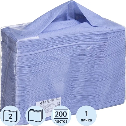 Бумага протирочная лист Luscan Professional Optima 2сл Zсл 200л/уп голубая