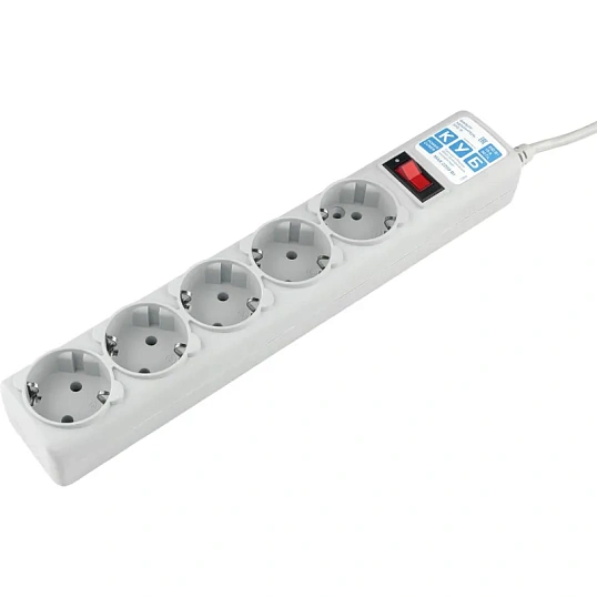 Сетевой фильтр Power Cube B 1.9 м 5 розеток (серый) 10А/2,2кВт(SPG-B-6)