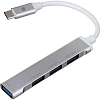 Разветвитель USB  HS001 USB3.0x1/USB 2.0x3/серебристый