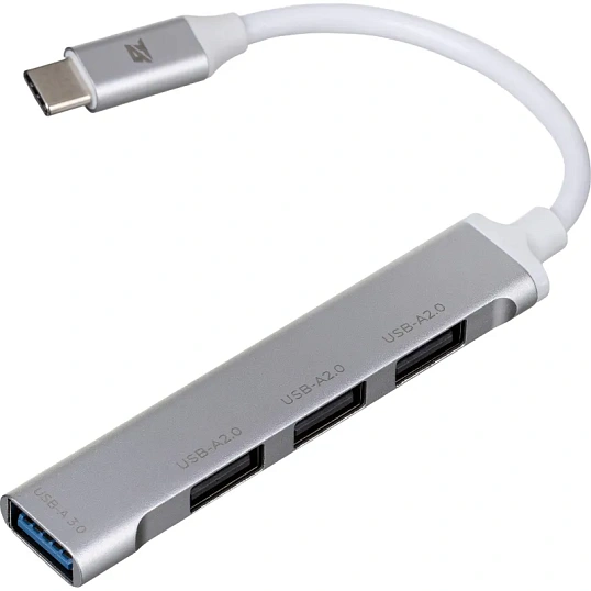 Разветвитель USB  HS001 USB3.0x1/USB 2.0x3/серебристый