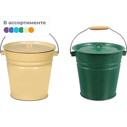 Ведро эмалированное с крышкой 12л 2с28