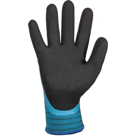 Перчатки трикотажные утепл. с дв.латекс. JetaSafety JLW-601-XL голубые р.XL