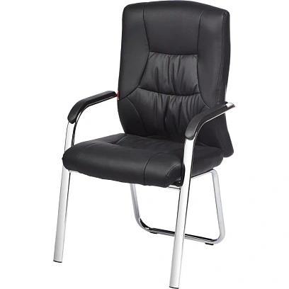 Конференц-кресло BN_TQ_Echair-807 VPU кожзам черный, хром