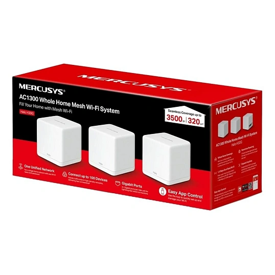 Маршрутизатор Mercusys Halo H30G(3-pack) AC1300 10/100/1000BASE-TX белый (у