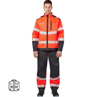 Куртка летняя мужская Равелин красн./графит (р.56-58) 170-176