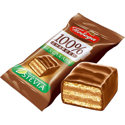 Конфеты шоколадные вафельные Победа вкуса Чаржед в мол.шоколаде б/сах,1,5кг