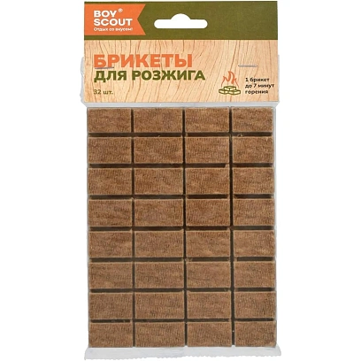Брикет для розжига BOYSCOUT, 2 пл. по 32 шт., 61146