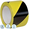 Лента для разметки Vell 100ммx33м, желто-черная, 0.15 мм, ПВХ (301596)