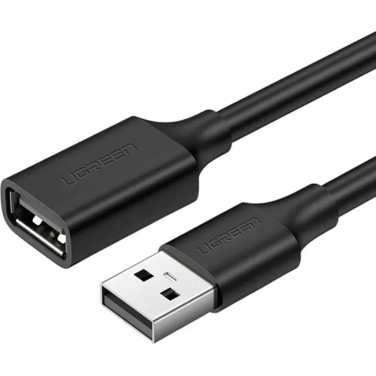 Кабель UGREEN US103 (10317) USB 2.0 A Male to A Female Cable.3м черный