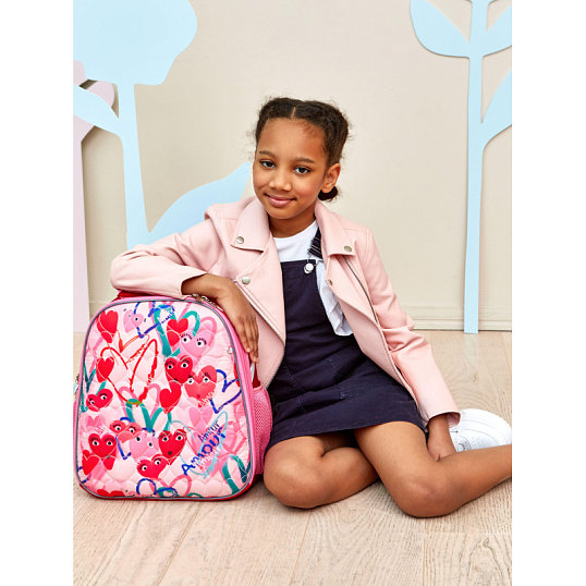 Ранец Комус Класс Basic Amour, розовый, 2 отд, эргоном спинка