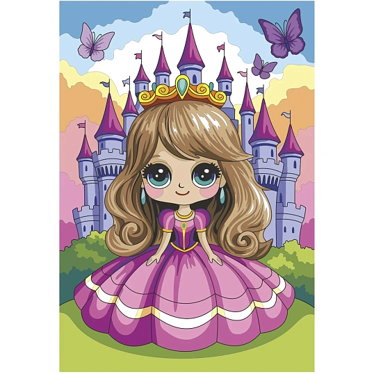 Картина по номерам на холсте 20x30 см Маленькая принцесса Рхд-046